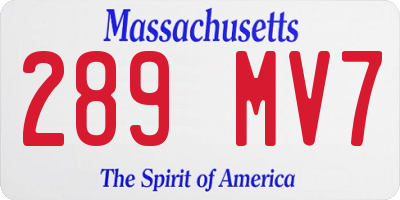 MA license plate 289MV7