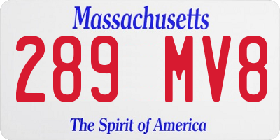 MA license plate 289MV8