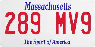 MA license plate 289MV9