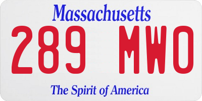MA license plate 289MW0