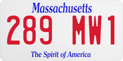 MA license plate 289MW1