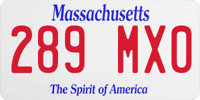 MA license plate 289MX0