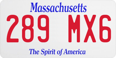 MA license plate 289MX6