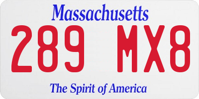 MA license plate 289MX8