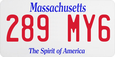 MA license plate 289MY6