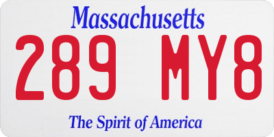 MA license plate 289MY8