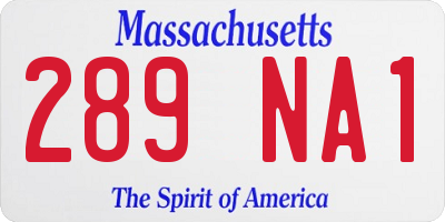 MA license plate 289NA1
