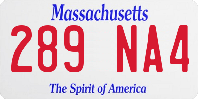 MA license plate 289NA4