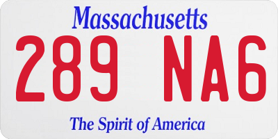 MA license plate 289NA6