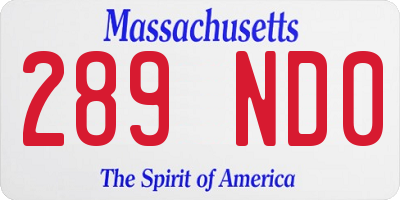 MA license plate 289ND0