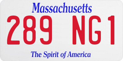 MA license plate 289NG1