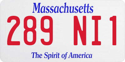 MA license plate 289NI1