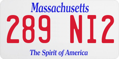 MA license plate 289NI2