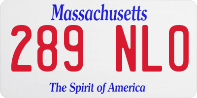 MA license plate 289NL0