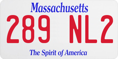MA license plate 289NL2