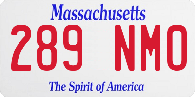 MA license plate 289NM0