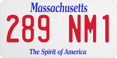 MA license plate 289NM1