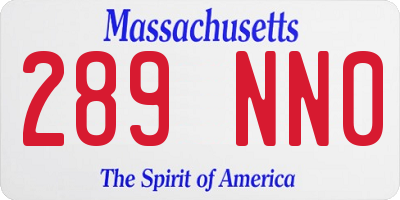 MA license plate 289NN0