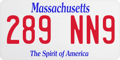 MA license plate 289NN9