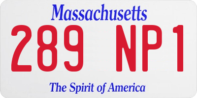 MA license plate 289NP1