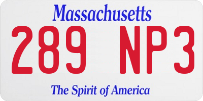MA license plate 289NP3