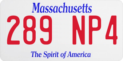 MA license plate 289NP4