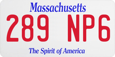 MA license plate 289NP6