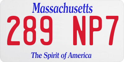 MA license plate 289NP7