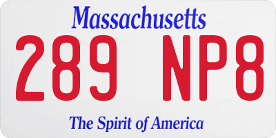 MA license plate 289NP8