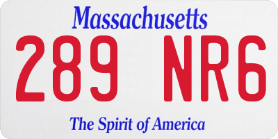 MA license plate 289NR6