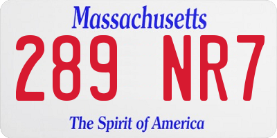 MA license plate 289NR7