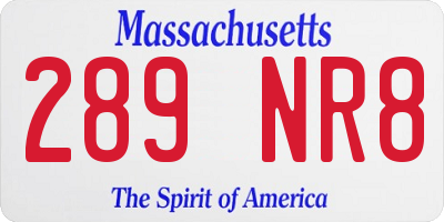 MA license plate 289NR8