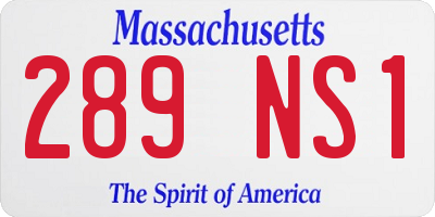MA license plate 289NS1