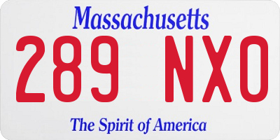 MA license plate 289NX0