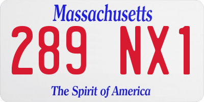 MA license plate 289NX1