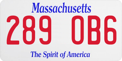 MA license plate 289OB6