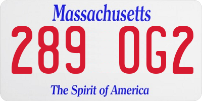 MA license plate 289OG2
