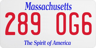 MA license plate 289OG6