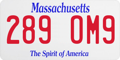 MA license plate 289OM9