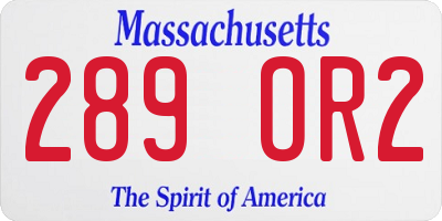 MA license plate 289OR2