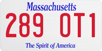 MA license plate 289OT1