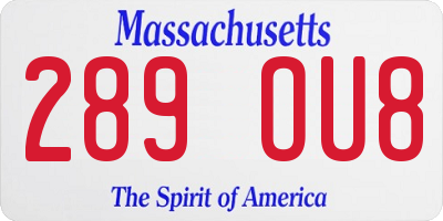 MA license plate 289OU8