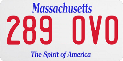 MA license plate 289OV0