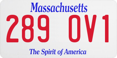 MA license plate 289OV1