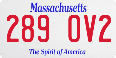 MA license plate 289OV2