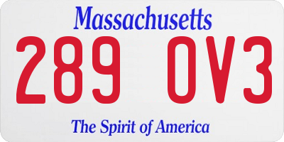 MA license plate 289OV3