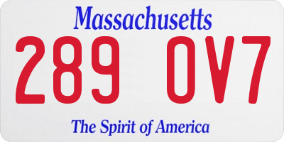MA license plate 289OV7