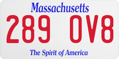 MA license plate 289OV8