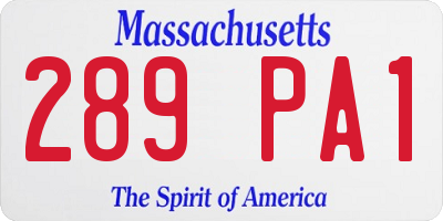 MA license plate 289PA1