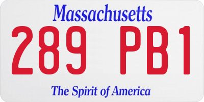 MA license plate 289PB1